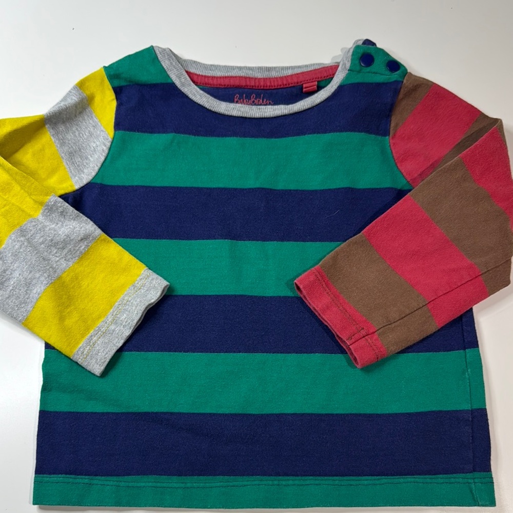 Baby Boden 18/24 months Colorful Striped Kids Shirt
